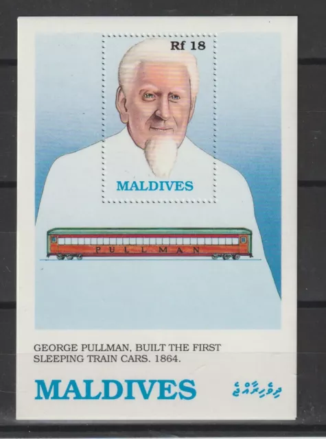 Maldivas 1989 Tema Trenes Pullman 1Bf como Foto MNH MF121988