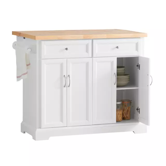 SoBuy® Extendable Kitchen Trolley Island Storage Cupboard White,FKW71-WN,UK