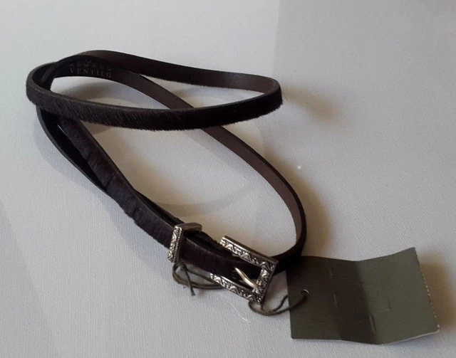 Ceinture Femme Armand Ventilo En Cuir De Vachette - Vert Pin Taille 80 Cm Neuve