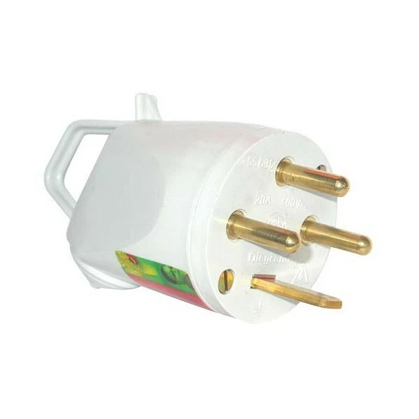 Fiche Mâle Avec Terre Legrand Annela - Blanc, Avec Anneau, Pour Prise Électrique 3680W Max
