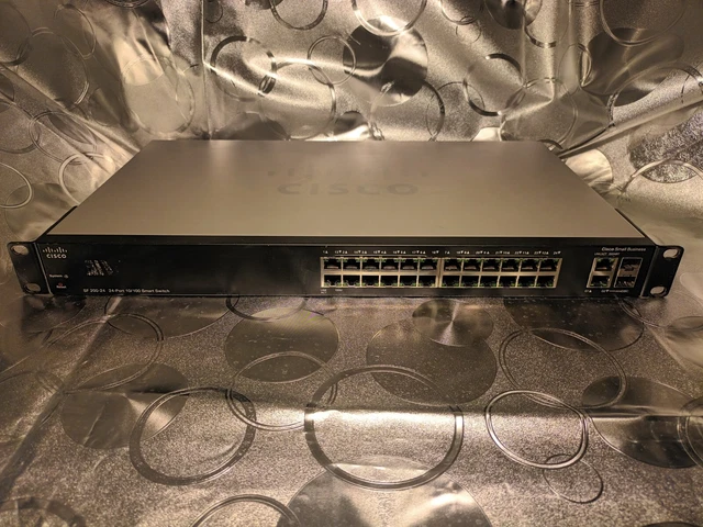 Switch Cisco SF 200-24P 24-PORT 10/100 PM POE SMART SWITCH ,Testé