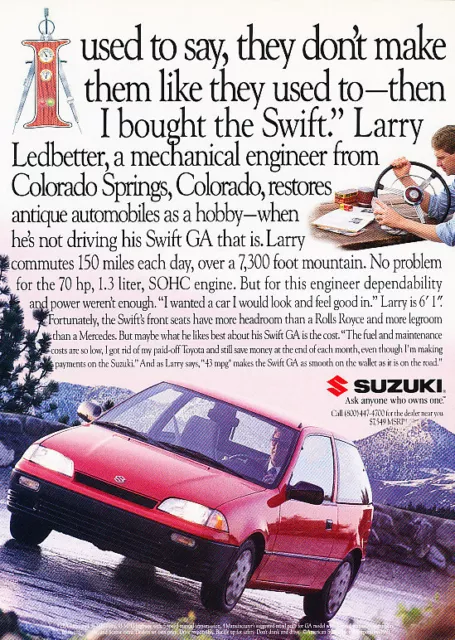 1994 Suzuki Swift - Larry - Classic Vintage Advertisement Ad D80