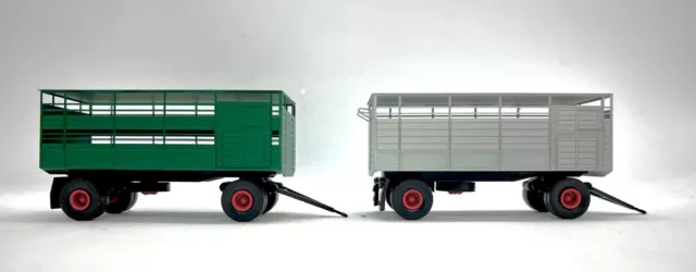 Modellcar Zenker,  2 Stück Viehtransportanhänger (Schweine/Rinder),IFA HL 51, HO 2