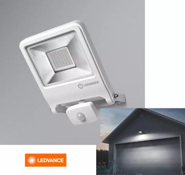 LEDVANCE  Endura Flood Sensor LED 50W WT 3000K Warmweiß Fluter IP44 weiss