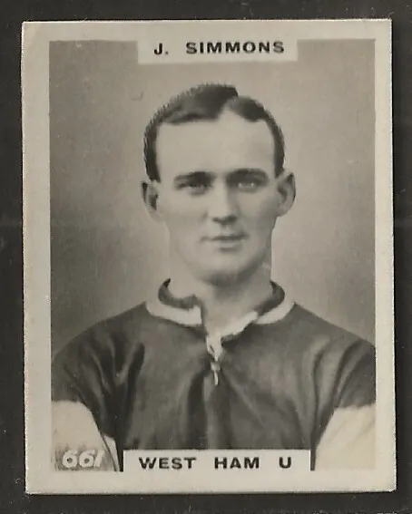 Pinnace Football-Photo Back-#0661- West Ham U. - J. Simmons