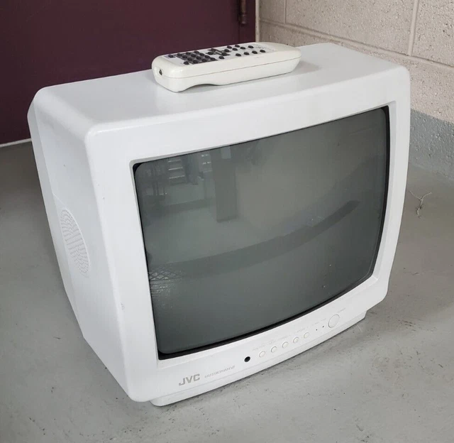 JVC C13WL6 13& CRT TV Great Retro Gaming w/ Remote White 1995 79.95