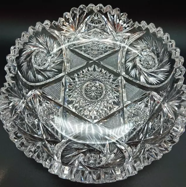 American Brilliant Period (ABP) Cut Glass 8-inch Low Bowl