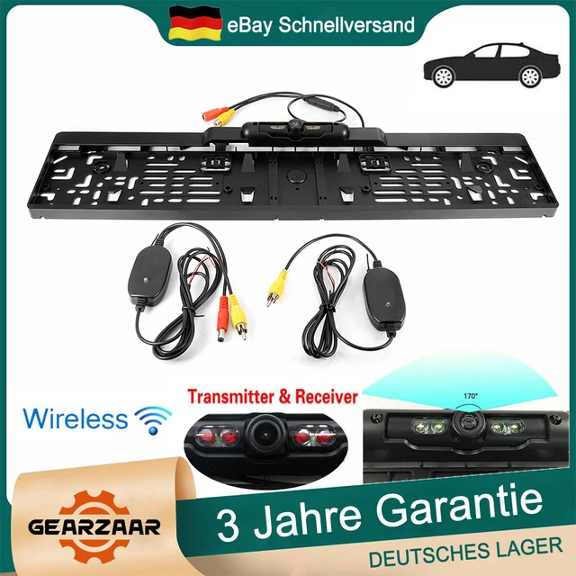 Telecamera retromarcia radio 170° IR LED targa wireless assistenza parcheggio
