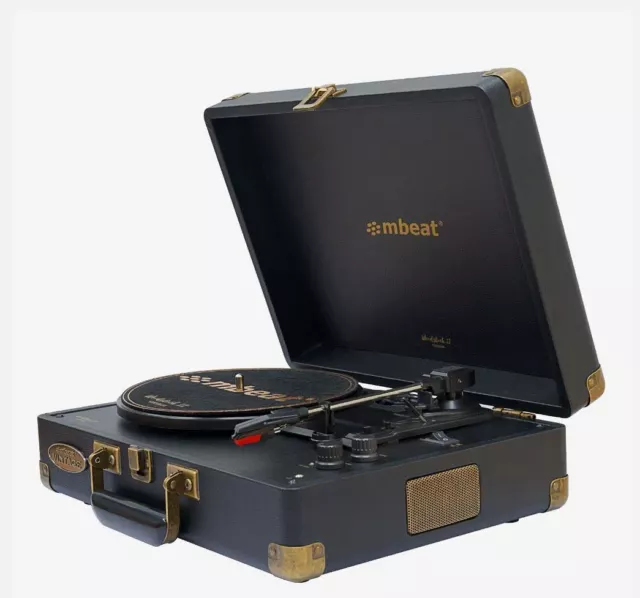 mbeat Woodstock 2 Black Retro Turntable Player