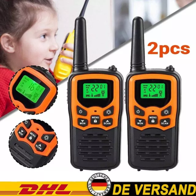 2 Stück Walkie Talkie UHF Funkgeräte Handfunkgerät Sprechfunkgeräte 10KM 470MHz