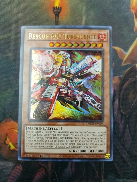 YUGIOH! AMDE-EN007 Rescue-ACE Turbulence  RARE 1st ED Yu-gi-oh! ULTRA RARE