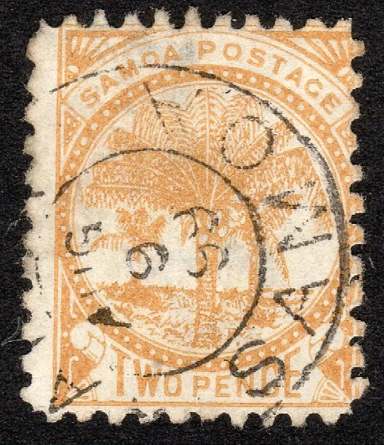 Samoa 1895 Pale-Ochre 2d Gebraucht SG59c