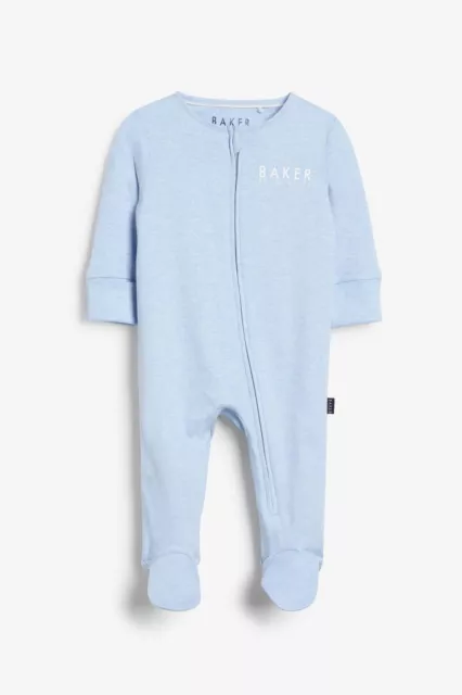 Ted Baker Baby Boy Cotton Blue Bodysuit Romper Babygrow Sleepsuit 0-24 months