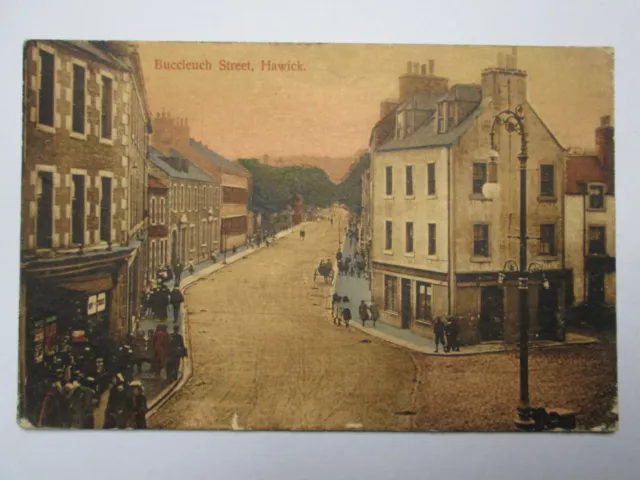 Buccleuch Street Hawick Roxburghshire Vintage Postcard K36
