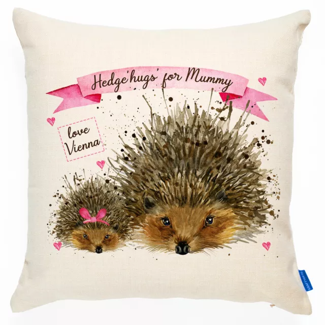 Personalised Mum Cushion Cover Hedgehog Mother Mom Gift Birthday Pillow KC73