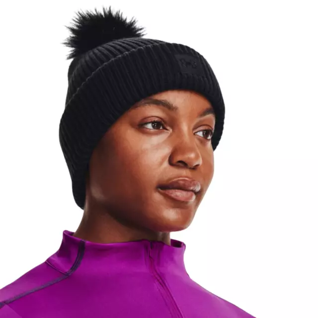 Under Armour Womens UA Halftime Ribbed Pom Beanie 3