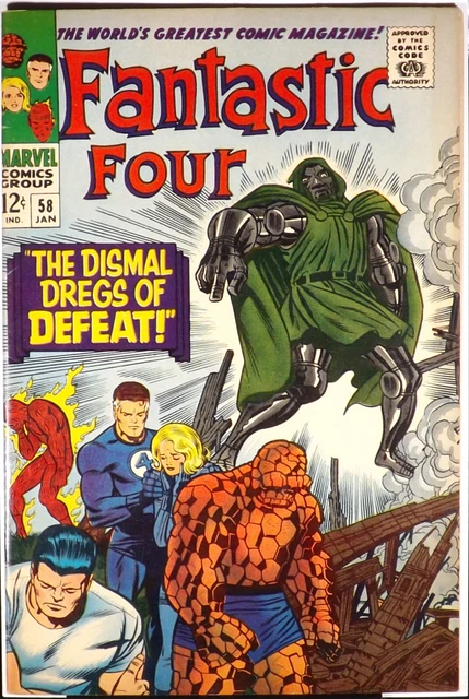 FANTASTIC FOUR #58 Marvel Comics 1967 Doctor Doom Silver Surfer VF- MCU