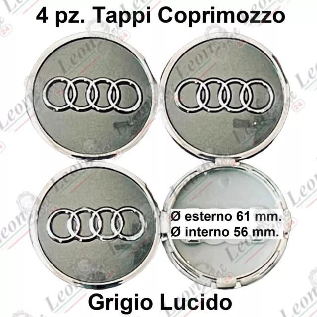 TAPPI COPRIMOZZO AUDI 4B0 601 170 Colore Nero Borchie Audi 4 Pezzi