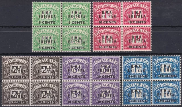 BOIC: BMA Eritrea 1948 SG ED1 - 5; Sc J1 - J5, Postage Due, MM + MNH