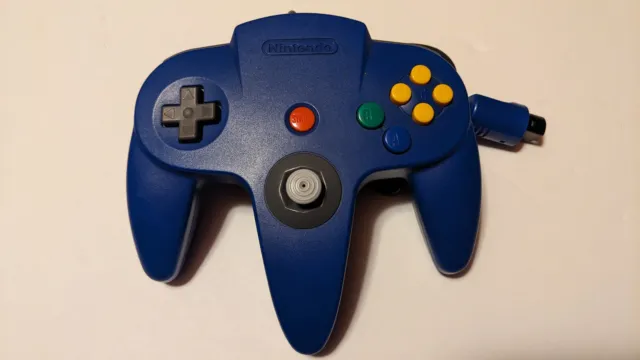 Nintendo N64 Controller Blue Official Original OEM Good Stick - Tested Working