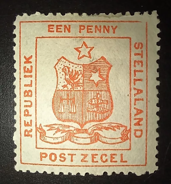 Stellaland Bechuanaland 1884 1d Mint MH Genuine P12 Red-Orange