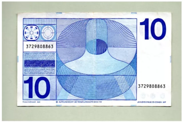 Banknote Niederlande - Netherlands - 10 Gulden - 1968 2