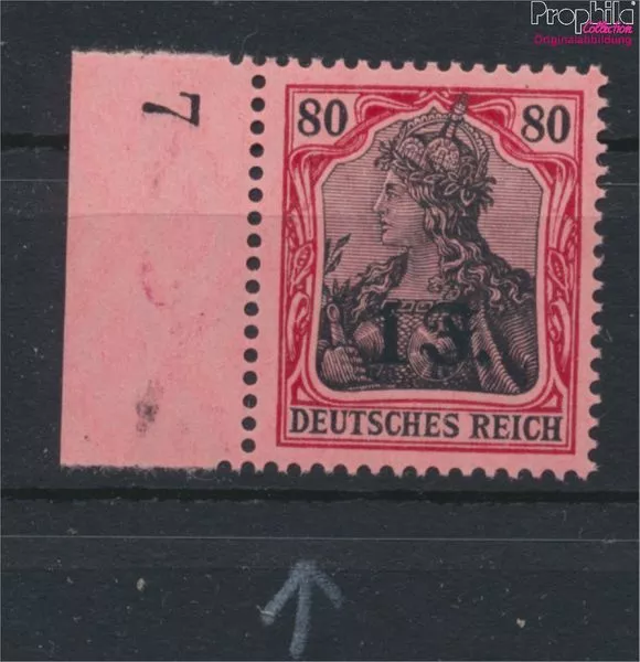 Briefmarken Etappengebiet West 1916 Mi 10F I, 1 rechts oben eingekerbt (Fe (9776