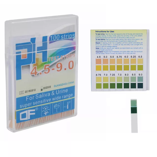 100 PH Indicator 4.5-9.0 Two Color Precise PH Human Acid Urine Test Strips Paper 2