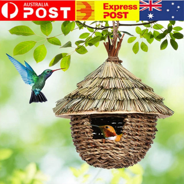 Handwoven Straw Cage Nest/Pigeon Bird House Parrot Nest Pet Breeding Nesting NEW