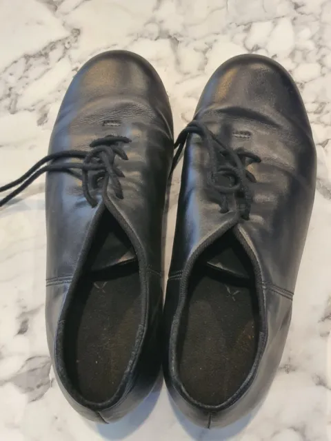 Tap Shoes Capezio Black Leather Size 7 to 7.5 Leather, Lace-ups. Unisex.
