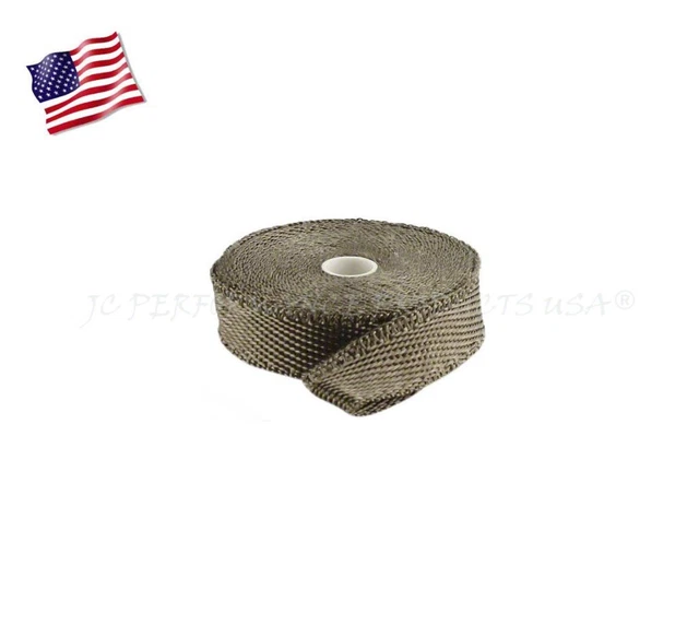 Titanium Header Wrap Exhaust Pipe High Heat 25 Feet 25% Lower Profile New 2016
