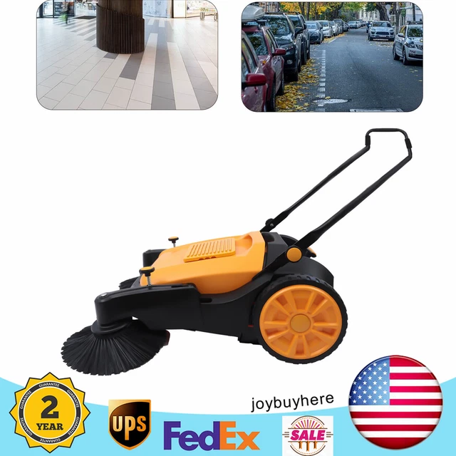 41" Hand Push Sweeper Nylon Brush Pavement Street Sweep Tool Cleaner Outdoor