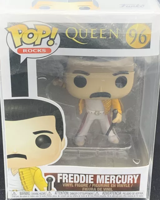 Funko POP Queen #96 Freddie Mercury Jacket Wembley Vinyl NEW Box Protector