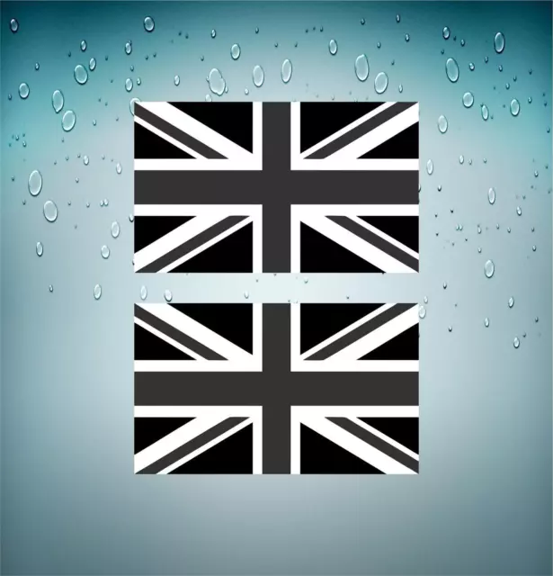 2x Sticker decal flag uk united kingdom english union jack black camo biker car
