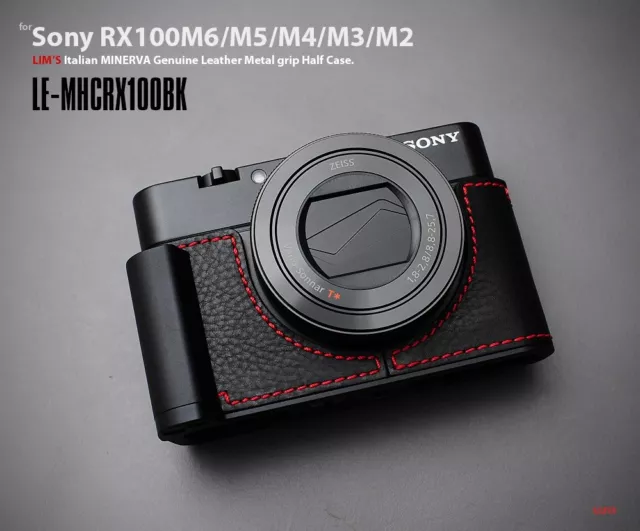 LIM'S Metal Grip Genuine Leather Camera Half Case For Sony RX100 III IV V VI VII