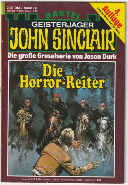 ✪ John Sinclair 4.Aufl. #88 Die Horror-Reiter, Bastei | HORROR ROMANHEFT