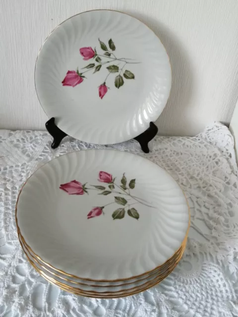 6 Anciennes Assiettes Plates En Porcelaine Blanche De Saint Amand Modèle Farah