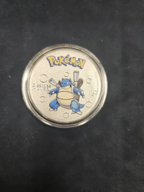 Pokemon Silver Plated TCG Coins Blastoise With Case!!!