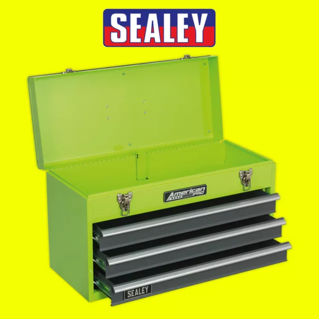 Sealey AP9243BBHV Cassetto portautensili verde portatile 3 cassetti con cuscinetti a sfera