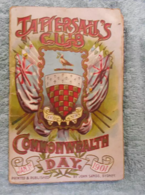 #D397. 1st JANUARY 1901 RANDWICK HORSE RACING PROGRAM - COMMONWEALTH DAY #D397. 1st JANUARY 1901 RANDWICK HORSE RACING PROGRAM - COMMONWEALTH DAY