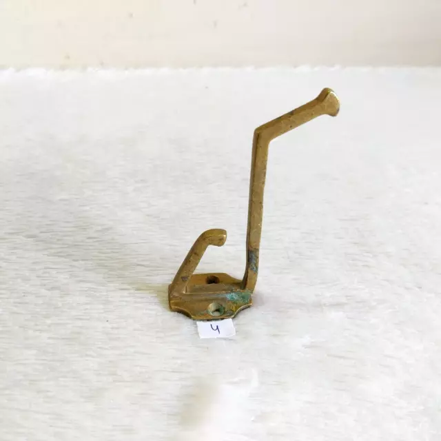 1920s Vintage Brass Wall Hooks Hanger Rich Patina Decorative Collectible 4