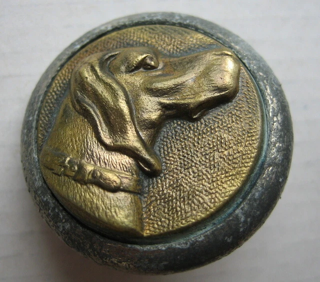 Bouton ancien Chasse Vénerie Équipage Rallye CHIEN ORIGINAL