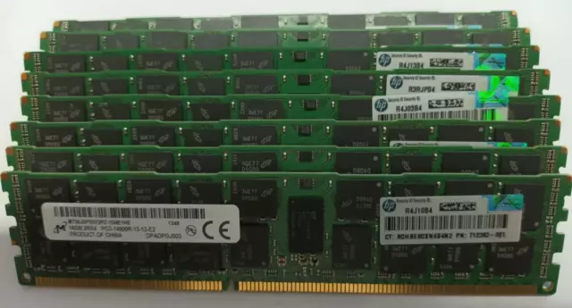 128gb HP 712383-081 8 x 16GB 2Rx4 PC3-14900R ECC Server Memory Micron Brand