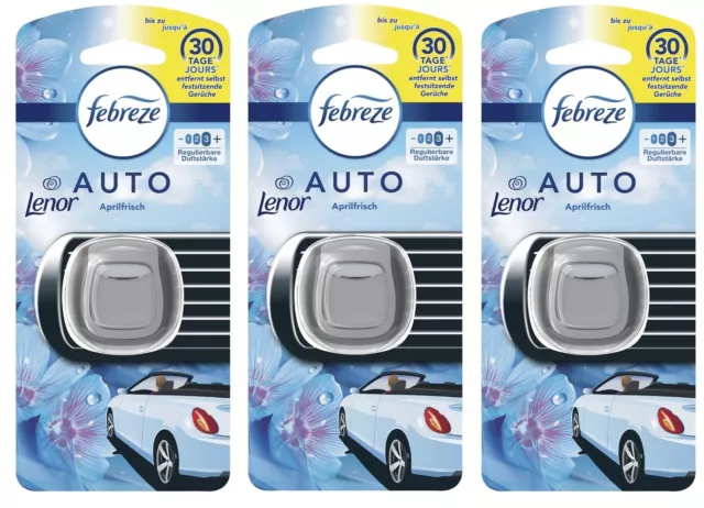 3x Febreze Car Auto Lufterfrischer bis zu 30 Tage Frische Autoduft Aprilfrisch