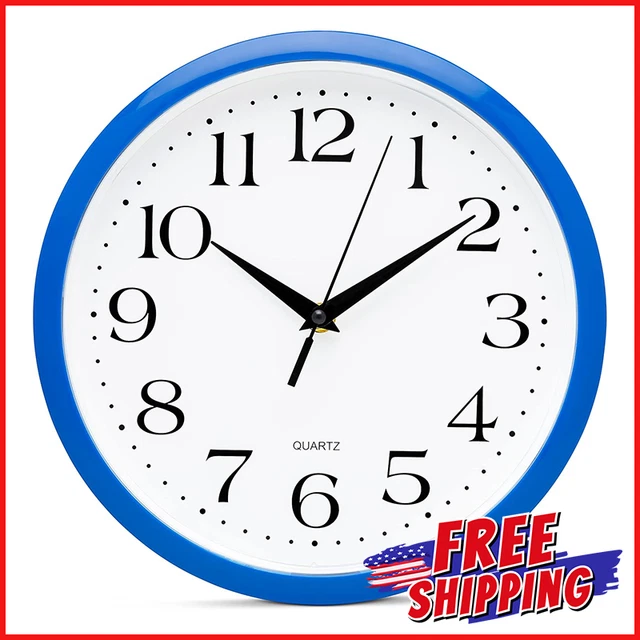 20 Black and White Analog Round Raised Roman Numerals Grill Wall Clock