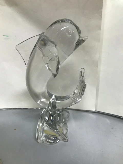 VINTAGE LEAD CRYSTAL whale MADE IN GERMANY? Figurine Paperweight 6.5"