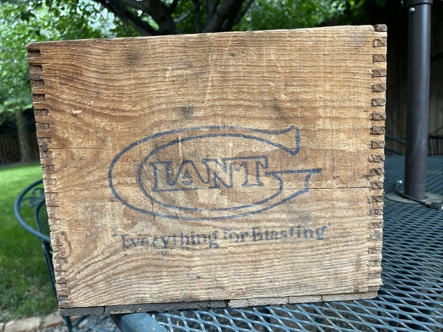 1956 ATLAS POWDER CO. Empty Wood Crate Box High Explosives 50# Giant Gelodyn TNT 2