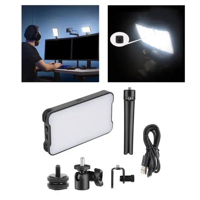 Lampe vidéo Portable  + 2400K-6400K Dimmable pour la photographie