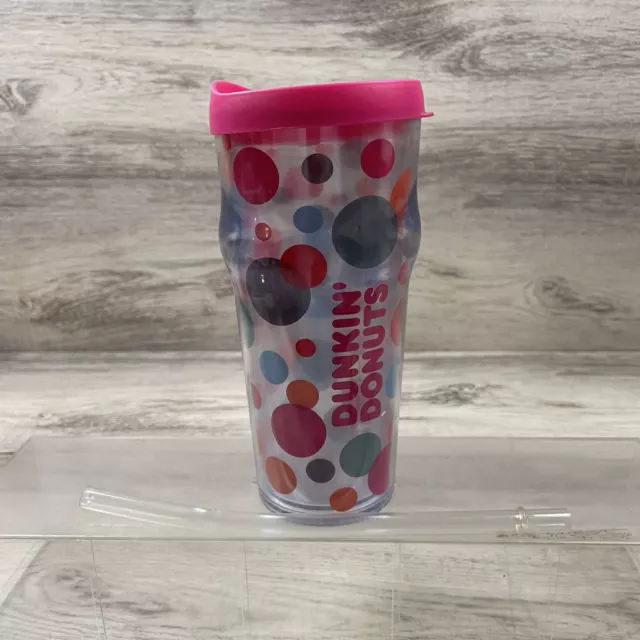 Cute Tumbler with Lid and Straw Double Wall Insulated Acrylic Cup for Girls  Women Kids, 18oz/550ml (Dolphin donut)