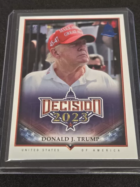 ☆~ DONALD TRUMP ~☆ 2 of 2 BLUE FOIL DECISION 2023 POLITICAL CARD ● BENCHWARMERS